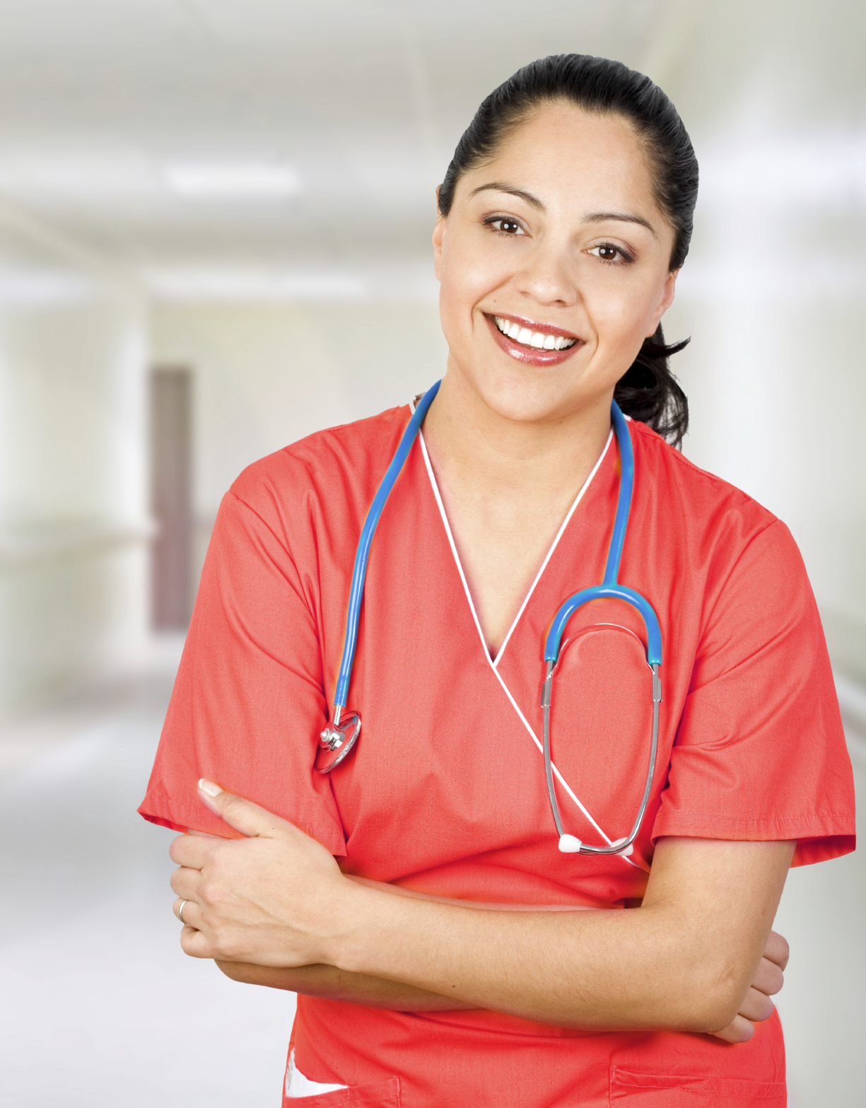 Smiling Hispanic Woman Doctor. 
