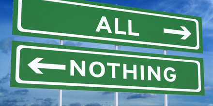 Image of road signs that say All-or-nothing thinking