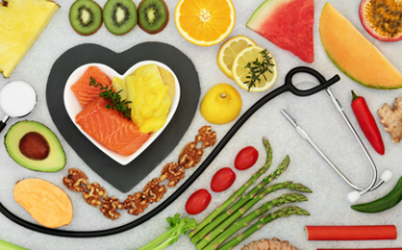 Heart healthy foods like watermelon, salmon and beans
