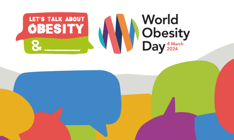 World Obesity Day graphic, March 4. Let's Talk About Obesity.