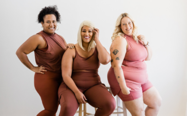 three diverse woman showing off a positive body image